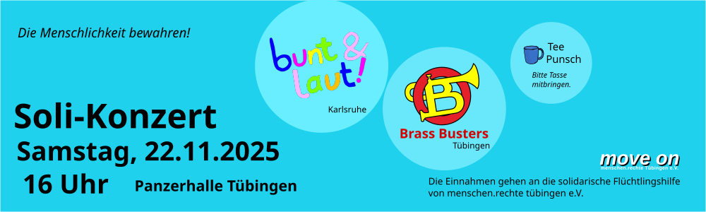 Solikonzert: "Die Menschlichkeit bewahren!" Solikonzert: "Die Menschlichkeit bewahren!"